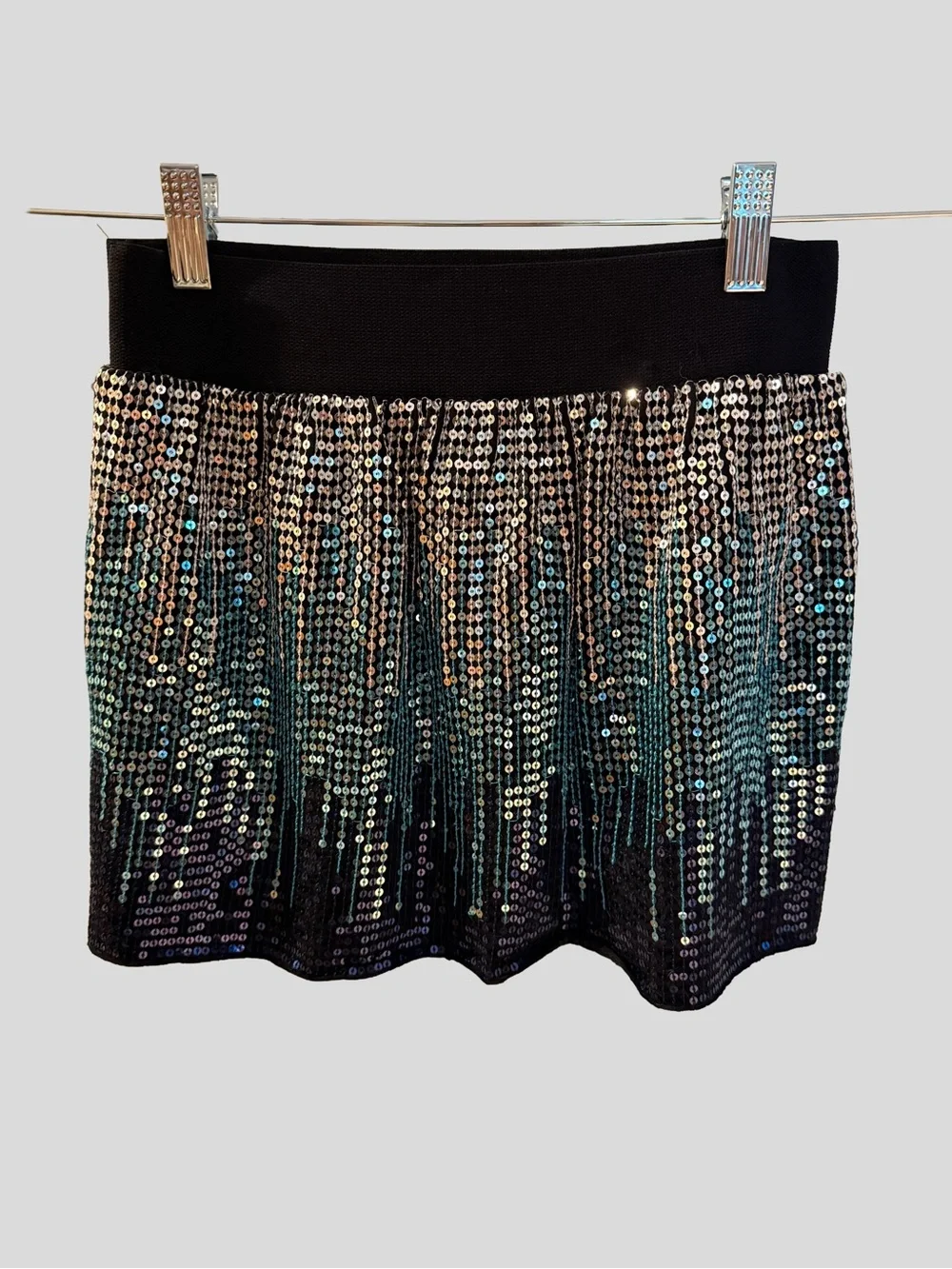 ✨ Stunning Free People Vintage Y2K Ombré Sequin Mini Skirt ✨